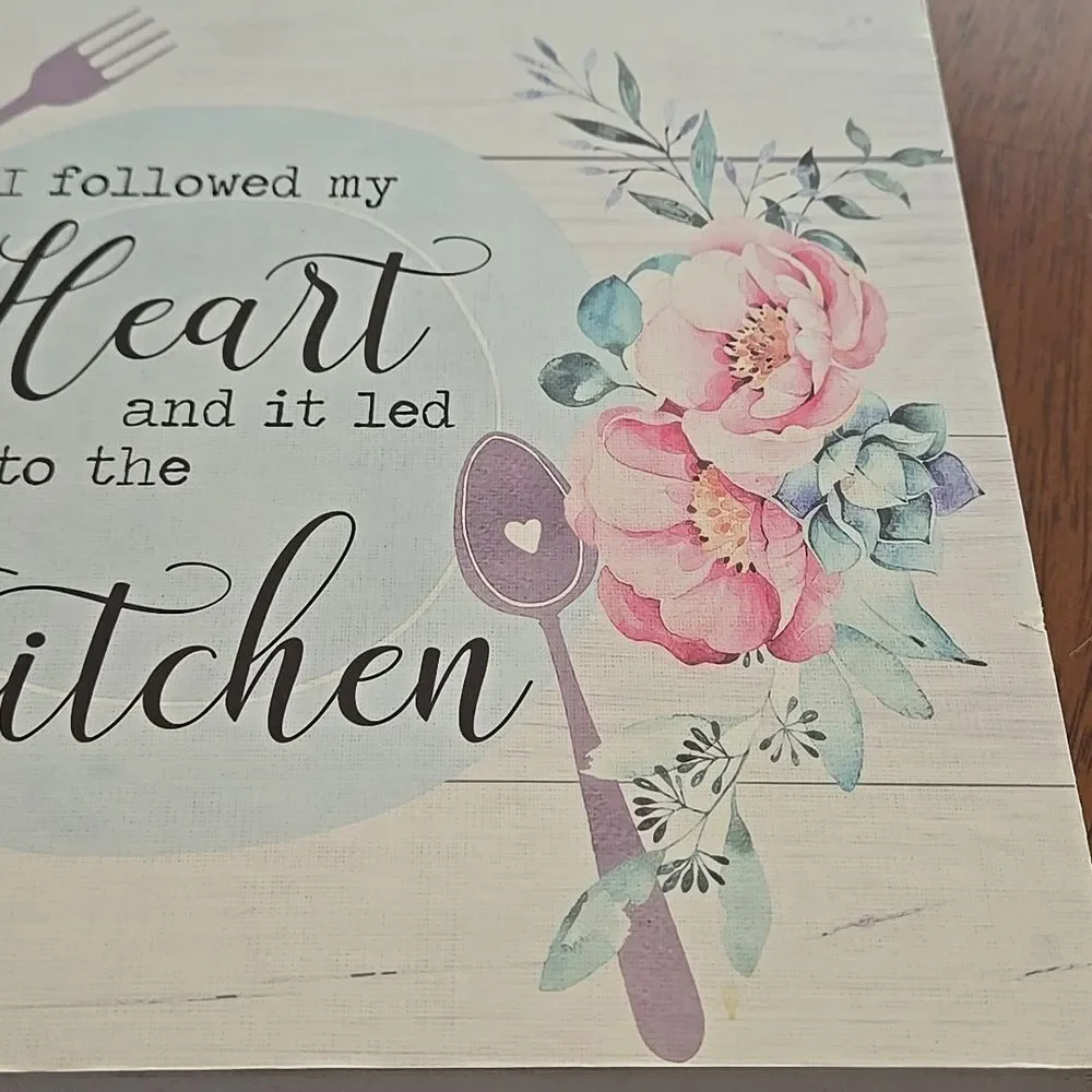 Kitchen Signs Farmhouse Kitchen Wall Decor Rustic Home Art Heart Lead To The